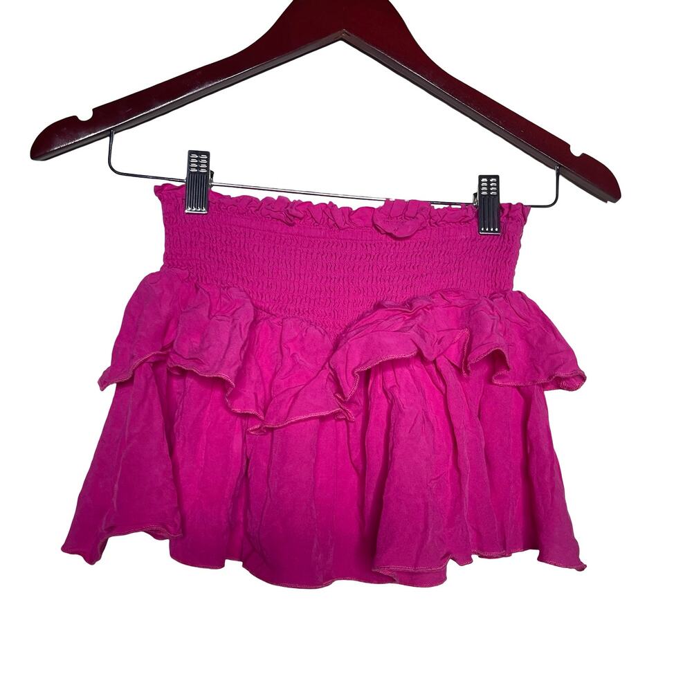 Katie J JUNIOR BROOKE SOLID SKIRT in hot pink sz S